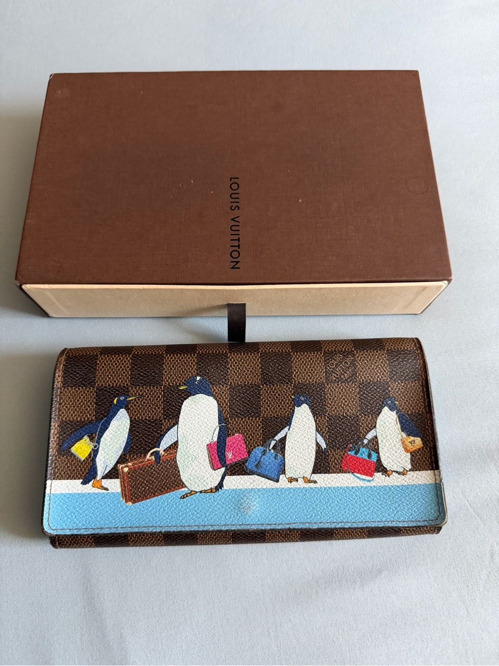 Louis Vuitton Turquoise Textured Leather Snap Wallet